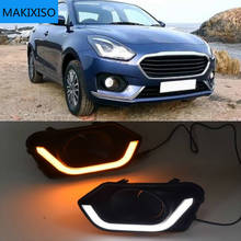 1 par de lâmpadas led para carro abs drl, luz diurna para suzuki dzire 2017 2018, relé do sinal de curva à prova d'água 2024 - compre barato