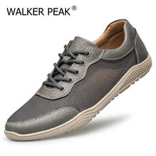 Zapatos informales de malla para hombre, Tenis transpirables de diseñador marrón, Calzado cómodo para caminar, moda 2021 2024 - compra barato