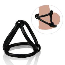 Candiway Adjustable Black Medical Silicone 3 Rings Lasting Erection Delay Ejaculation Cock Ring Adult Sex Toys For Men 2024 - buy cheap