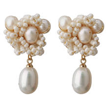 FXLRY Original Handmade Natural Pearl Small Beads Short Earrings Fashion Jewelry 2024 - buy cheap