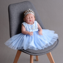 Для детей от 0 до 24 месяцев крестильное платьице фатиновая юбка-пачка платье для новорожденного для маленьких девочек Детские платья для крестин, синие платья От 1 до 2 лет, детский праздничный наряд для дня рождения 2024 - купить недорого