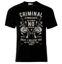 Mafia Gangster Al Capone Thompson Machine Gun Vintage T-Shirt 2024 - buy cheap