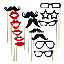 15PCS Photo Booth Props Party Decoration Mask Mustache Lips Glasses Stick for Fun Favor photobooth wedding brithday party favors 2024 - buy cheap