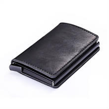 ZOVYVOL 2020 New PU Leather Metal Single Box Credit Card Holder Card Case Women and Men RFID Wallets Vintage Business ID Holder 2024 - buy cheap