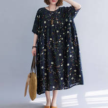 Summer Fashion Women Dress Plus Size 4XL 5XL 6XL Floral Design Dresses Vintage Female One Piece Beach Boho Maxi Dress Vestidos 2024 - buy cheap