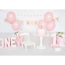 Розовые воздушные шары Игрушка торт Баннер фотография фон под заказ для детей 1 день рождения вечерние НКА фотосессия фон фото 2024 - купить недорого