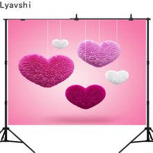 Lyavshi Light Pink Chic Paper Flowers Love Heart Valentine Day Custom Photography Backgrounds Studio Vinyl Backdrops 2024 - buy cheap