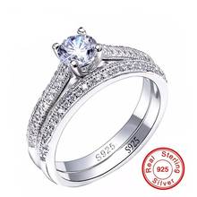 Luxury Female White Bridal Wedding Ring Set Fashion 925 Silver Jewelry Promise CZ Stone Engagement Rings For Women 2024 - buy cheap