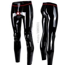 Pantalones de látex para hombre con orificio para el pene leggings negros de látex natural de 0,4mm de espesor 2024 - compra barato