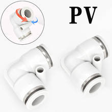 PV pneumatic connector L-type air hose quick connector plastic white connector air compressor accessories 4 6 8 10 12mm 2024 - buy cheap