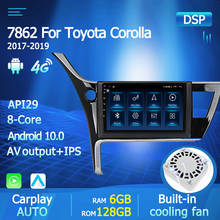 Radio con GPS para coche, reproductor Multimedia con Android 10, 6G + 128G, QLED, DVD, grabadora, para Toyota Corolla 2017, 2018, 2019 2024 - compra barato