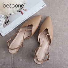 Bescone sandálias de salto baixo, feminino, elegante, faixa estreita, ponta fina, sexy, sapatos feitos à mão bo631 2024 - compre barato