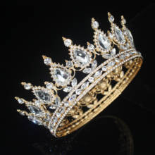 Crystal Queen King Tiaras and Crowns Bridal Diadem Women/Men Hair Ornaments Bride Rhinestone Wedding Head Jewelry Accessories 2024 - buy cheap
