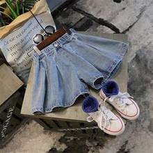 Shorts denim azul para meninas, roupas para crianças de verão, 4 5 6 8 10 12 14 anos, 2020 2024 - compre barato