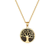 BONISKISS Fashion Gold Color Tree Of Life Pendant Necklace Stainless Steel 23 Inch Chain Bijoux Collier  Women Jewelry Gift 2024 - buy cheap