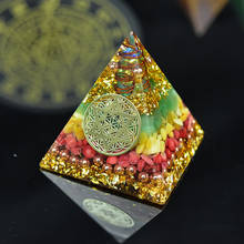 AURA reiki-piedra Natural orgón de Aventurina, pirámide, protección Emf, meditación, Yoga, desarrollo, resina, artesanía decorativa 2024 - compra barato