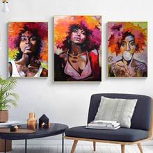 Африканская красочная женщина на холсте картины в скандинавском стиле плакаты и принты женщина Настенная картина украшение для дома 2024 - купить недорого