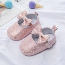 Zapatos de lentejuelas para niñas recién nacidas, zapatos de princesa para primeros pasos con lazo, suela suave poco profunda, antideslizantes para cuna, 12 2024 - compra barato