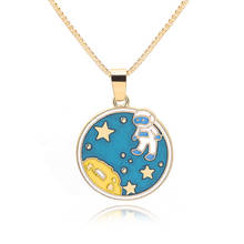 30 Colorful cartoon ocean starfish Crescent half moon geometry round astronaut space universe sun stars sky necklace jewelry 2024 - buy cheap