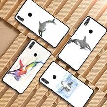 Killer Whale Orca Watercolor Tempered Glass Phone Case For Huawei P20 P30 lite P20 P30 PRO MATE20PRO Honor 10 MATE 20 lite 2024 - buy cheap