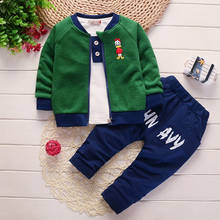 Spring Autumn Boys Sports Suit 3pieces Set Tracksuits Casual Clothes Cartoon Vest + T-shirt + Pants Kids Clothing Sets 2024 - buy cheap