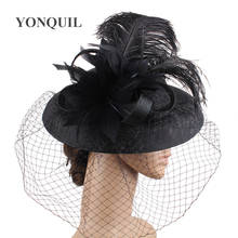 Chapéu fascinator grande, chapéu elegh4 feminino kenducky chapéu de malha 2024 - compre barato