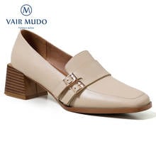 VAIR MUDO Women Pumps Shoes Elegant Mary Janes Square Toe Genuine Leather Sexy Buckle Strap Footwear Shoe Female High Heels D12L 2024 - buy cheap