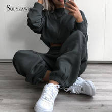 Women Streetwear Solid Long Trousers High Waist Cargo Pants Harajuku Loose Style Normal and Thicker Fitness Sporty Sweatpants 2024 - buy cheap