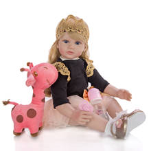 NPK BONECA reborn menina criança 24 "membros da princesa vestir bonecas reborn vinil silicone brinquedos para as crianças do presente do bebê 2024 - compre barato