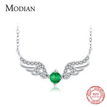 Modian Cute Angel Wings Pendant Necklace For Women 925 Sterling Silver Feather Link Chain Necklace Fine Korea Style Jewelry 2024 - buy cheap