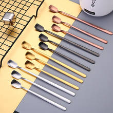 3pcs Stainless Steel Spoon Golden Coffee Spoon Mixing Medicine Spoon Creative Square Head Long Handle Mug Ice Spoon Dinnerware 2024 - buy cheap