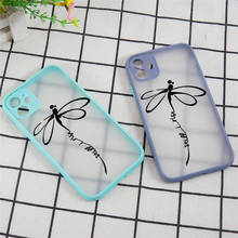 Cute dragonfly caso do telefone da cópia para o iphone 11 pro x xs xr max 6s 7 8 plus se 2020 transparente fosco casca dura capa traseira 2024 - compre barato