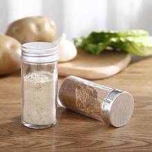 Frasco de vidro reutilizável para tempero, jarra de sal e pimenta para cozinha, recipiente para armazenamento de temperos, 1 peça 2024 - compre barato