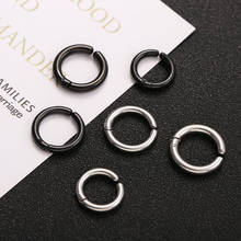 QiLuxy Punk Stainless Steel Ear Clip Earrings for Men Simple Titanium Steel Earrings Hip Hop Jewelry 2024 - buy cheap