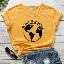 Camiseta respetuosa con tu madre ecológica, informal, Unisex, de manga corta, día de la tierra, estética, para mujer, salvar nuestro planeta, medio ambiente 2024 - compra barato