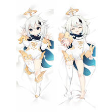 Популярная игра Genshin Impact Paimon Dakimakura длинная подушка для всего тела чехол обнимающий тело с 3D принтом Подушка Чехол 2024 - купить недорого