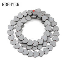 RBFHYER Love Heart 6mm/8mm/10mm Spacer Loose bead Matte Black Hematite Natural Stone beads Handmade for Charm Jewelry Making DIY 2024 - buy cheap