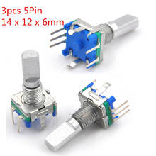 3pcs/lot Shaft 6mm Hole 7mm 5Pin D Shaft 20 Detents Points 360 Degree Rotary Encoder w Push Button Potentiometer 2024 - buy cheap