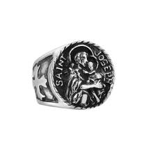 Anillo religioso de plata de la Virgen María para hombre, joya de acero inoxidable, cristal, Señora de Guadalupe, joyería de catolismo 2024 - compra barato