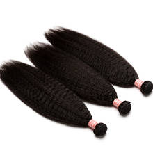 Extensiones de cabello humano indio rizado, mechones naturales Yaki gruesos, 3 productos Dolago 2024 - compra barato