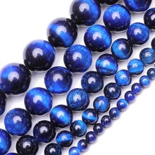Wholesale AAA Natural Stone Beads Blue Tiger Eye Beads Stone Beads 4mm 6mm 8mm 10mm 12mm For Jewelry Making Bracelet Necklace 2024 - buy cheap