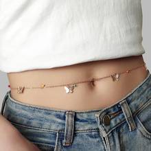 New Sexy Belly Waist Chain Butterfly Pearl Bead Charm Pendant Bikini Beach Body Waistband Minimalism Women Jewelry Waist Chain 2024 - buy cheap