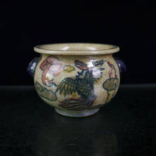 Early collection of Qing Dynasty blue and white with phoenix pattern censer antique porcelain 2024 - buy cheap