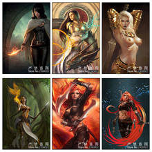 5D Diy Diamond Painting Cross Stitch Game Character Art Girl Woman Warrior Posters Needlework Diamond Mosaic Embroidery Full 2024 - buy cheap