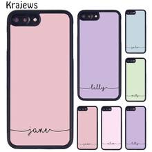 Krajews nombre personalizado Pastel de TPU caso para iPhone 5 5 S 6 S 7 8 Plus 11 Pro X XR XS Max Samsung Galaxy S6 S7 S8 S9 S10 2024 - compra barato