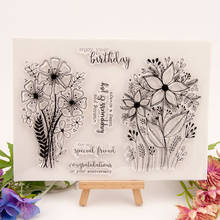 Big Bouquet CLEAR STAMPS Scrapbook Christmas Card Paper Craft Silicon Rubber Roller Transparent Stamps 2024 - buy cheap