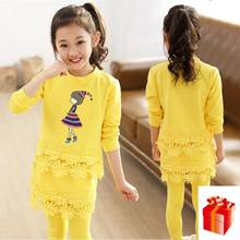 Baby Girls Spring Autumn Clothes Girls Sets 3-10 Years Old Sport Suit Long Sleeve Blouses + Skirt Pant 4 Colors Free Shipping 2024 - buy cheap