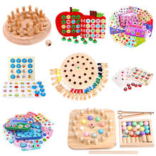 Wooden Memory Chess Game Match Stick Fun Blocks Board Game Educational Toy Montessori Color Cognitive For Children Kids Party 2024 - buy cheap