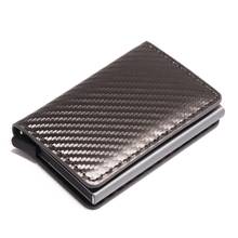 New Carbon Fiber Leather Credit Card Holder Wallets Men Rfid Magic Bifold Leather Slim Mini Wallet ID Bank Card Case Male Purse 2024 - buy cheap