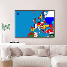 Pintura sobre lienzo Vintage con mapa de Europa, póster artístico para pared, oficina, sala de estar, decoración del hogar, suministros escolares, 90x60cm 2024 - compra barato